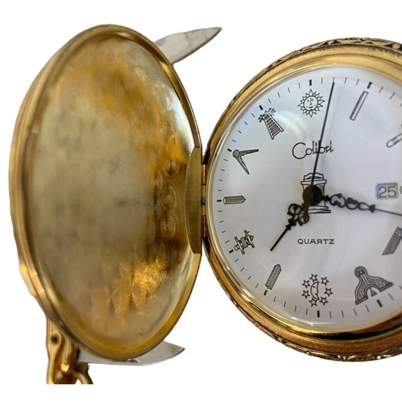 Colibri Accessories Vintage Masonic Mason Gold Tone Colibri Pocket